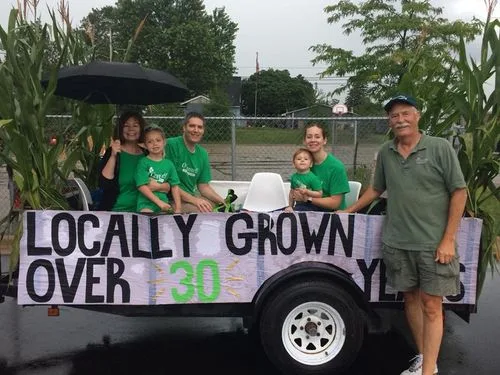 The O'Connell family walking in a Sun Prairie parade